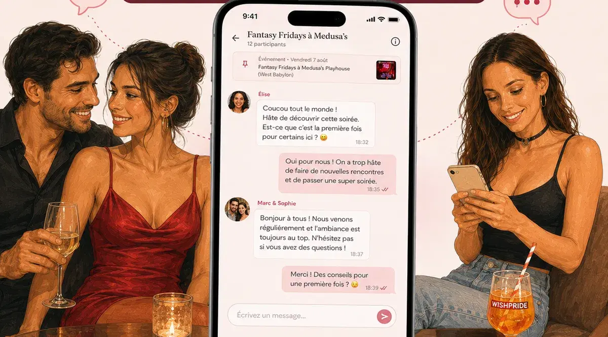 Les participantes d'une soirée libertine échangent avant l'événement